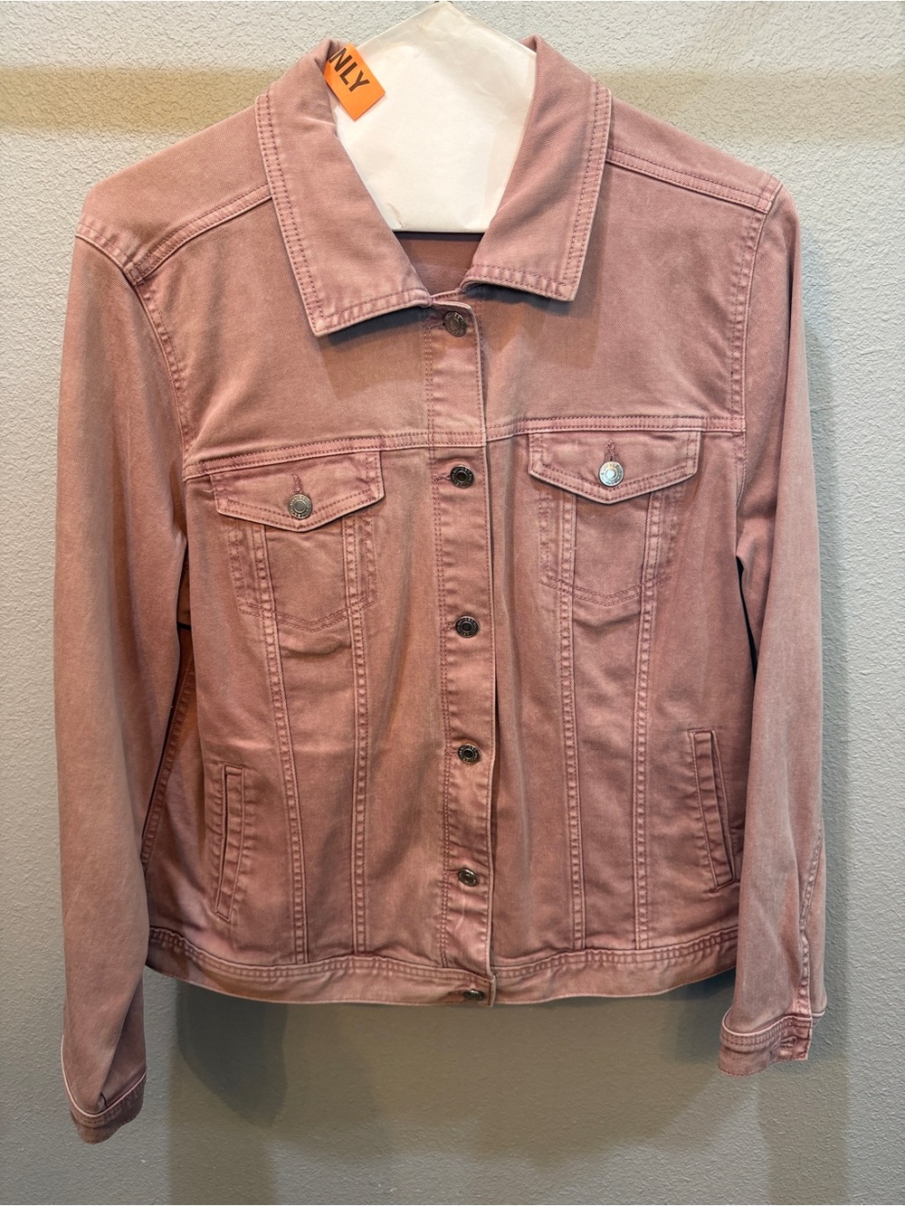 Maurices Pink Wash Denim Jacket size XL EUC